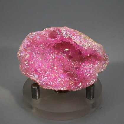 Rose Aura Quartz Geode ~50x36mm