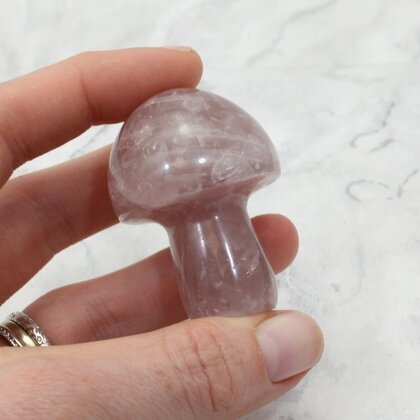 Rose Quartz Mushroom Crystal Carving ~50 x 37mm