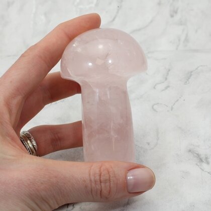 Rose Quartz Mushroom Crystal Carving ~80 x 49mm