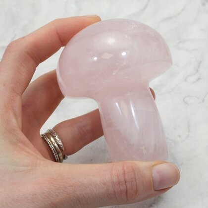 Rose Quartz Mushroom Crystal Carving ~80 x 62mm