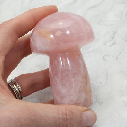 Rose Quartz Mushroom Crystal Carving ~82 x 54mm