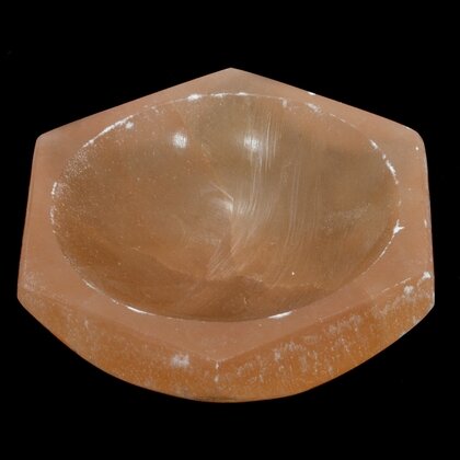 Peach Selenite Hexagon Charging Bowl ~95mm