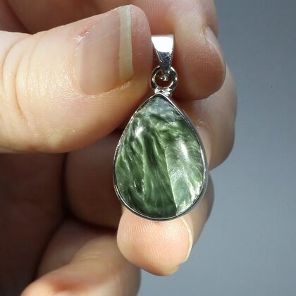 Seraphinite 925 Silver Pendant ~19mm