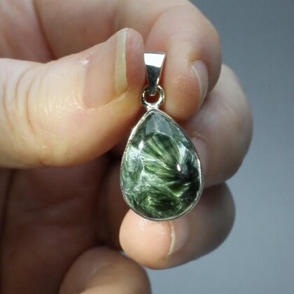 Seraphinite 925 Silver Pendant ~19mm