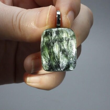 Seraphinite Gemstone Pendant ~24mm