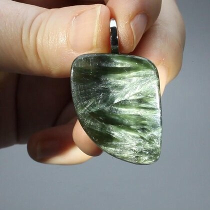 Seraphinite Gemstone Pendant ~29mm