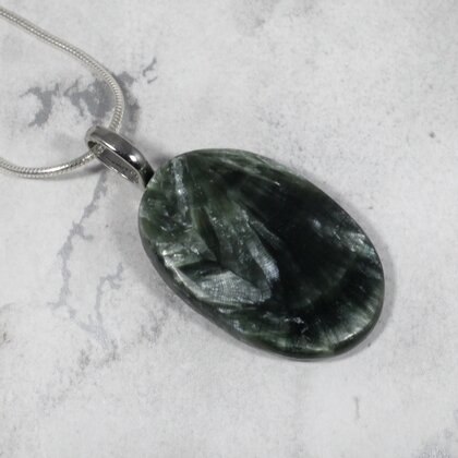 Seraphinite Gemstone Pendant ~30mm