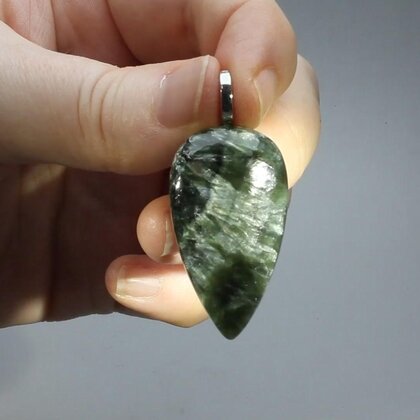 Seraphinite Gemstone Pendant ~37mm
