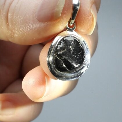 Shungite 925 Silver Pendant ~16mm