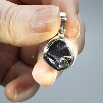 Shungite 925 Silver Pendant ~16mm