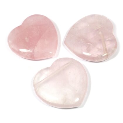 Side Drilled Rose Quartz Hearts - 30mm