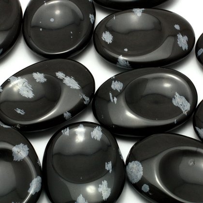 Snowflake Obsidian Thumb Stone ~40mm