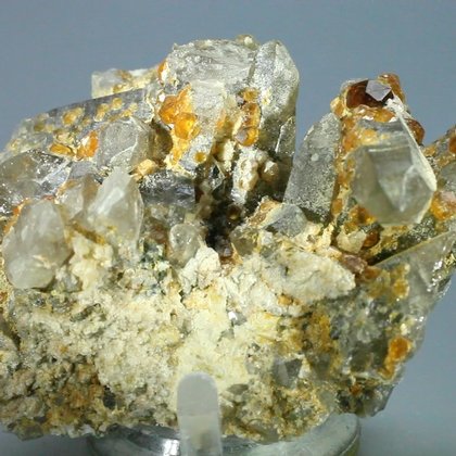 Spessartine Garnet and Smoky Quartz Mineral Specimen ~72mm