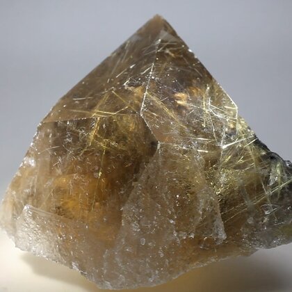 SUPERB Gold Rutile Smoky Quartz Crystal Point ~9cm