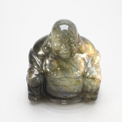 Superior Labradorite Sitting Buddha Statue ~52mm