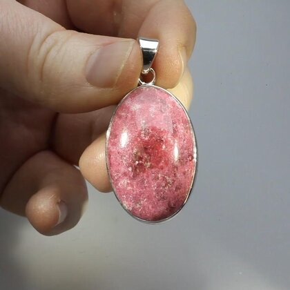 Thulite & Silver Pendant ~29mm