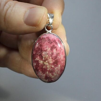 Thulite & Silver Pendant ~29mm