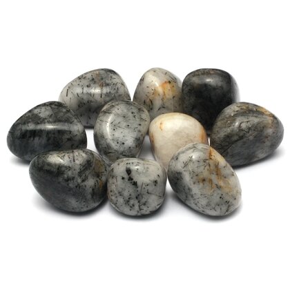 Tourmalinated Quartz Tumble Stone (20-25mm) - Single Stone