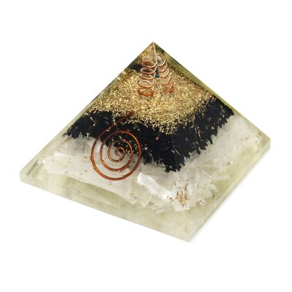 Tourmaline & Selenite Orgonite ~50mm