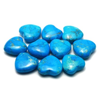 Turquoise Howlite Mini Crystal Heart - 25mm