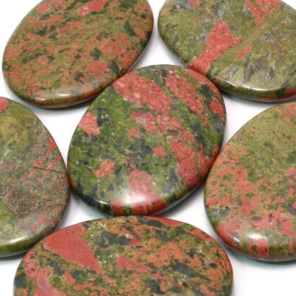 Unakite Palm Stone ~70x50mm