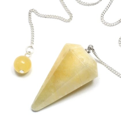 Yellow Calcite Crystal Pendulum